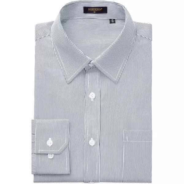 HISDERN Mens Casual Dress Shirts Plaid Button Down Shirt Long Sleeve Formal Business Gingham Shirt for Men