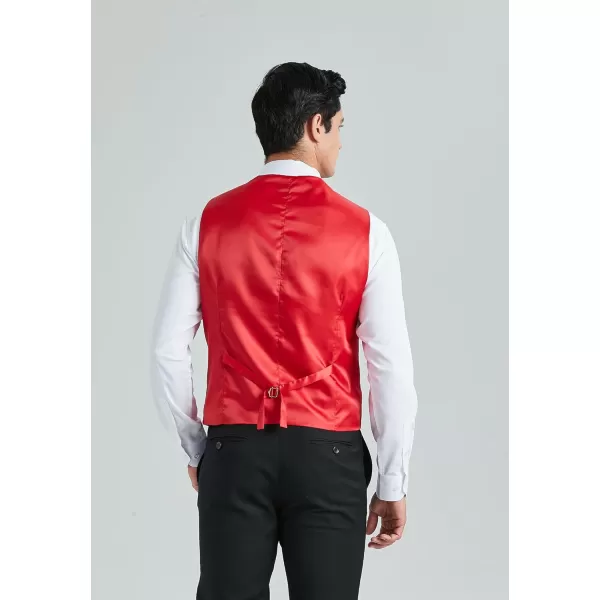 HISDERN Mens Suit Vest Business Formal Dress Vests for Men Solid Color Casual Wedding Tuxedo Party Waistcoat