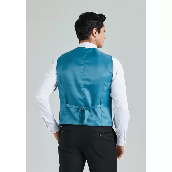 HISDERN Mens Suit Vest Business Formal Dress Vests for Men Solid Color Casual Wedding Tuxedo Party Waistcoat