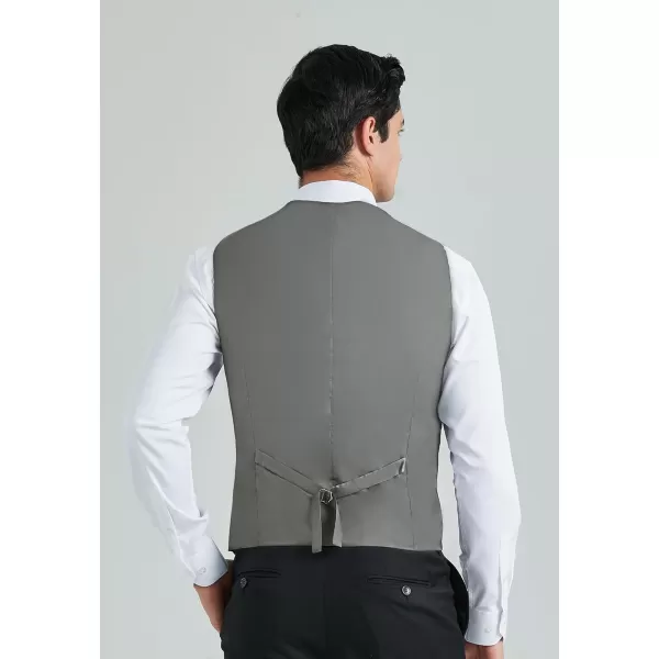 HISDERN Mens Suit Vest Business Formal Dress Vests for Men Solid Color Casual Wedding Tuxedo Party Waistcoat
