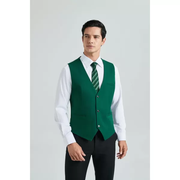 HISDERN Mens Suit Vest Business Formal Dress Vests for Men Solid Color Casual Wedding Tuxedo Party Waistcoat