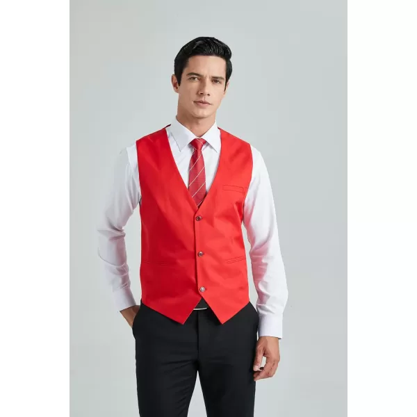 HISDERN Mens Suit Vest Business Formal Dress Vests for Men Solid Color Casual Wedding Tuxedo Party Waistcoat