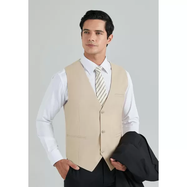 HISDERN Mens Suit Vest Business Formal Dress Vests for Men Solid Color Casual Wedding Tuxedo Party Waistcoat
