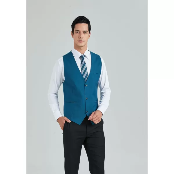 HISDERN Mens Suit Vest Business Formal Dress Vests for Men Solid Color Casual Wedding Tuxedo Party Waistcoat