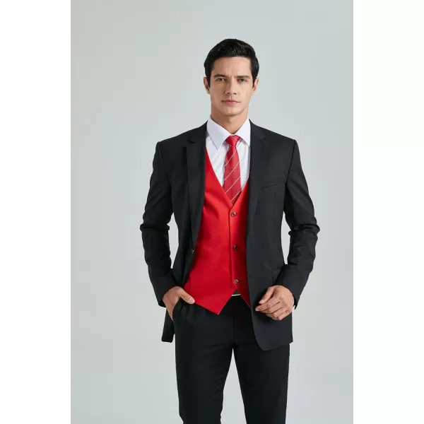 HISDERN Mens Suit Vest Business Formal Dress Vests for Men Solid Color Casual Wedding Tuxedo Party Waistcoat