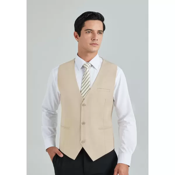 HISDERN Mens Suit Vest Business Formal Dress Vests for Men Solid Color Casual Wedding Tuxedo Party Waistcoat
