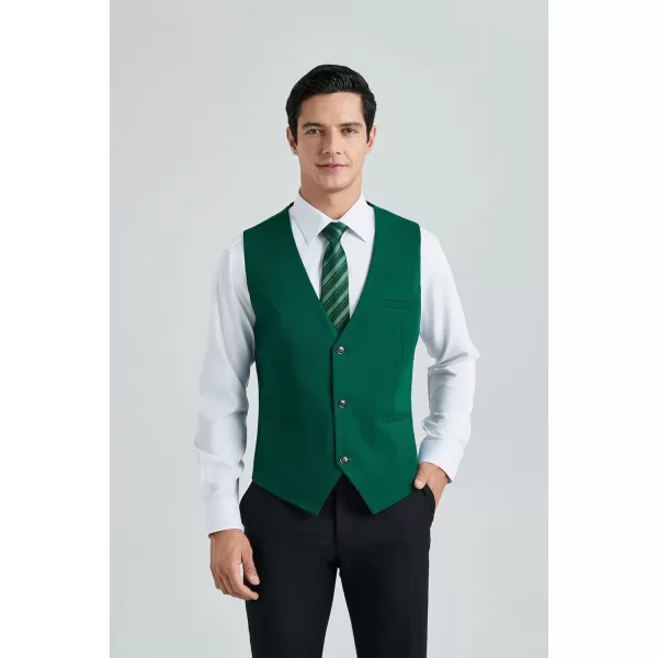 HISDERN Mens Suit Vest Business Formal Dress Vests for Men Solid Color Casual Wedding Tuxedo Party Waistcoat