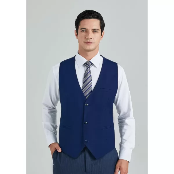 HISDERN Mens Suit Vest Business Formal Dress Vests for Men Solid Color Casual Wedding Tuxedo Party Waistcoat