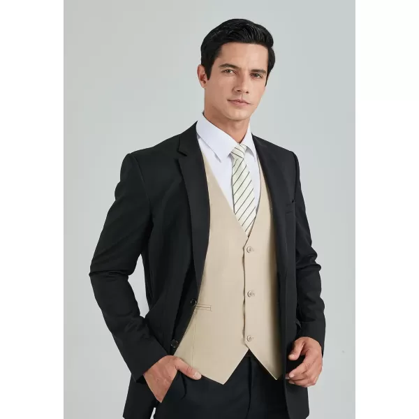 HISDERN Mens Suit Vest Business Formal Dress Vests for Men Solid Color Casual Wedding Tuxedo Party Waistcoat