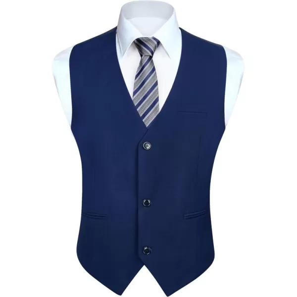 HISDERN Mens Suit Vest Business Formal Dress Vests for Men Solid Color Casual Wedding Tuxedo Party Waistcoat