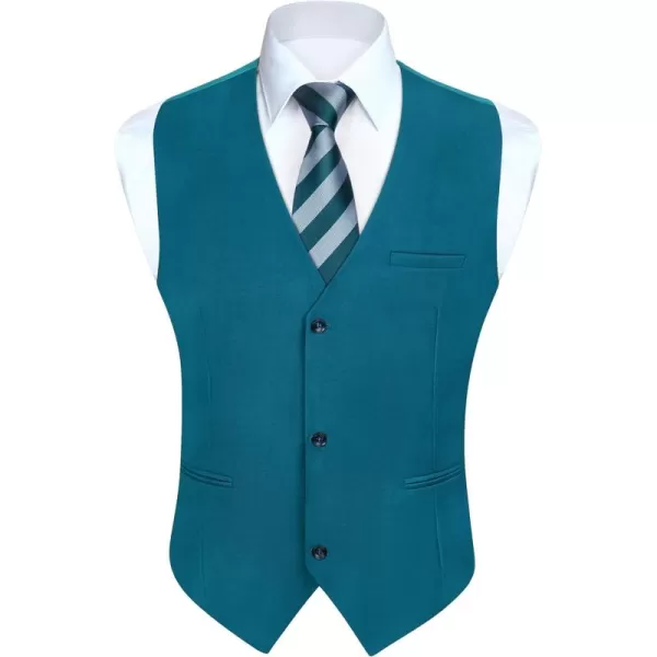 HISDERN Mens Suit Vest Business Formal Dress Vests for Men Solid Color Casual Wedding Tuxedo Party Waistcoat
