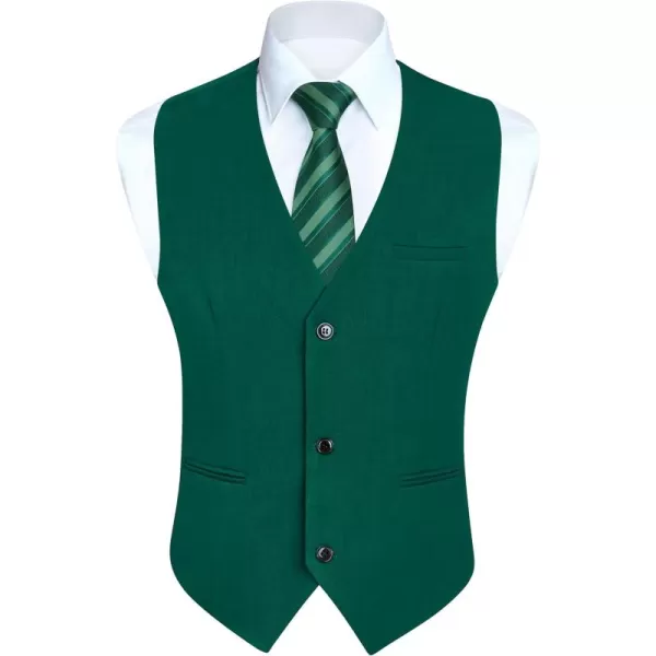 HISDERN Mens Suit Vest Business Formal Dress Vests for Men Solid Color Casual Wedding Tuxedo Party Waistcoat
