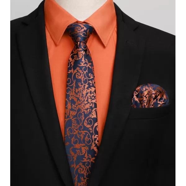HISDERN Mens Dress Shirt and Tie Handkerchief Set Classic Long Sleeve Shirts Matching Ties Formal Button Down Shirts