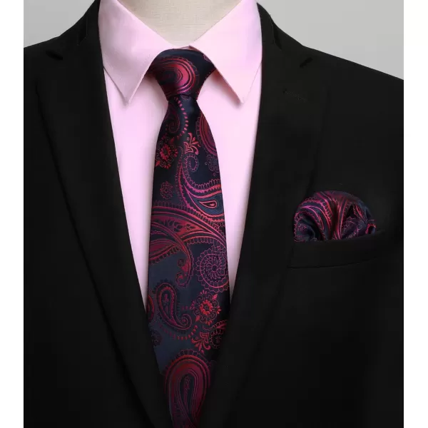 HISDERN Mens Dress Shirt and Tie Handkerchief Set Classic Long Sleeve Shirts Matching Ties Formal Button Down Shirts