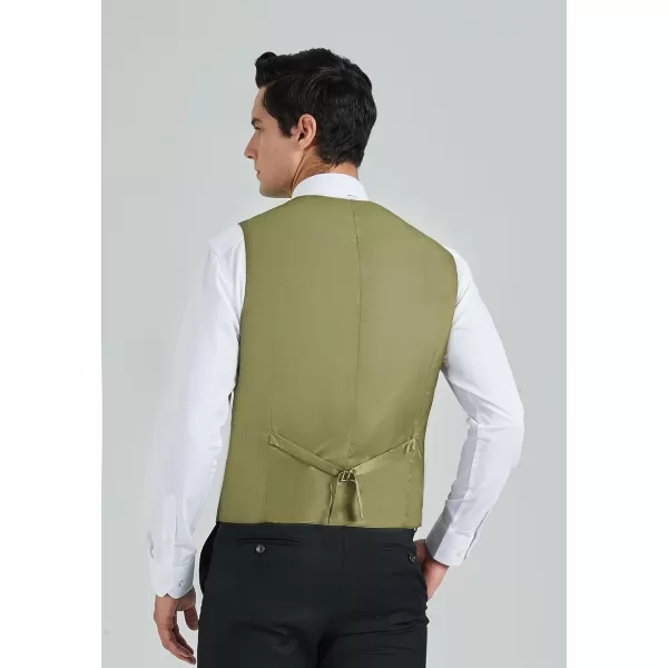 HISDERN Mens Suit Vest Business Casual Dress Waistcoat Vest Solid Color Formal Wedding Vests for Suits or Tuxedo