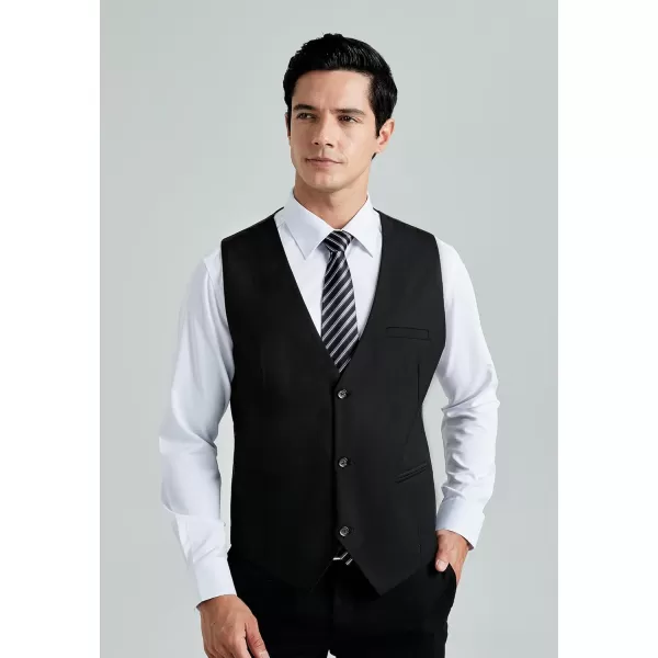 HISDERN Mens Suit Vest Business Casual Dress Waistcoat Vest Solid Color Formal Wedding Vests for Suits or Tuxedo