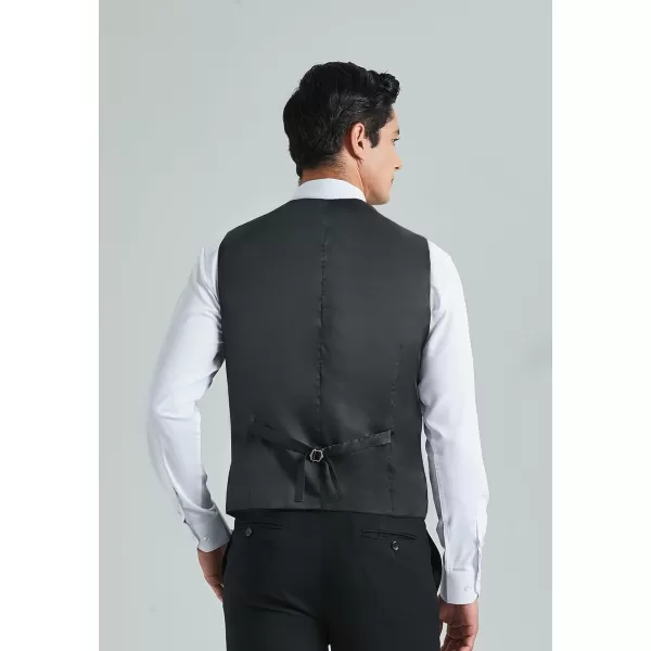 HISDERN Mens Suit Vest Business Casual Dress Waistcoat Vest Solid Color Formal Wedding Vests for Suits or Tuxedo