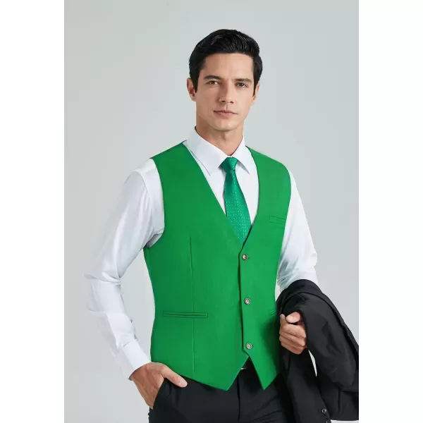 HISDERN Mens Suit Vest Business Casual Dress Waistcoat Vest Solid Color Formal Wedding Vests for Suits or Tuxedo