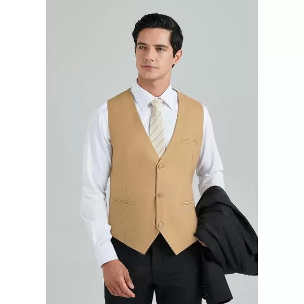 HISDERN Mens Suit Vest Business Casual Dress Waistcoat Vest Solid Color Formal Wedding Vests for Suits or Tuxedo