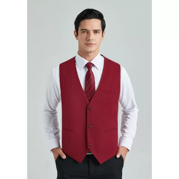 HISDERN Mens Suit Vest Business Casual Dress Waistcoat Vest Solid Color Formal Wedding Vests for Suits or Tuxedo