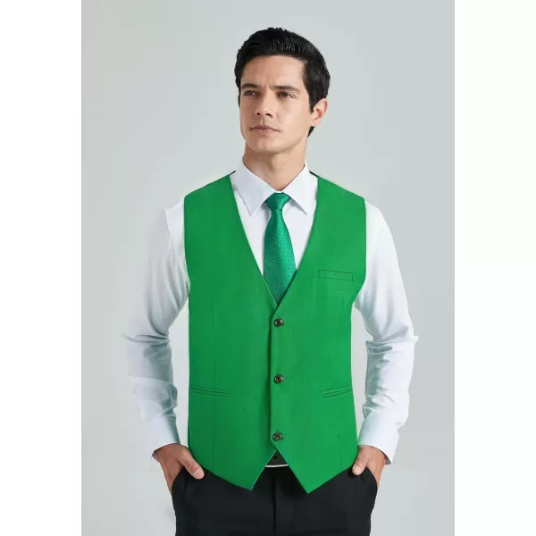 HISDERN Mens Suit Vest Business Casual Dress Waistcoat Vest Solid Color Formal Wedding Vests for Suits or Tuxedo