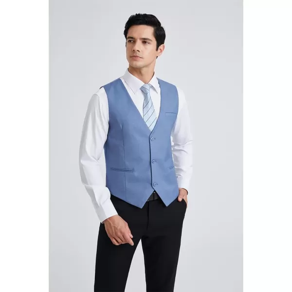 HISDERN Mens Suit Vest Business Casual Dress Waistcoat Vest Solid Color Formal Wedding Vests for Suits or Tuxedo