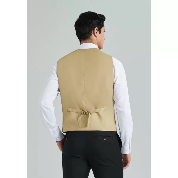 HISDERN Mens Suit Vest Business Casual Dress Waistcoat Vest Solid Color Formal Wedding Vests for Suits or Tuxedo