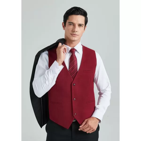 HISDERN Mens Suit Vest Business Casual Dress Waistcoat Vest Solid Color Formal Wedding Vests for Suits or Tuxedo