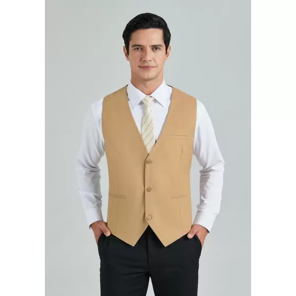 HISDERN Mens Suit Vest Business Casual Dress Waistcoat Vest Solid Color Formal Wedding Vests for Suits or Tuxedo