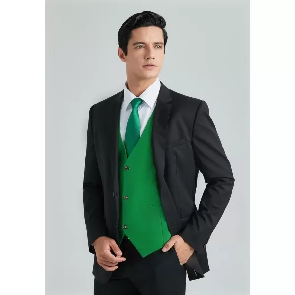 HISDERN Mens Suit Vest Business Casual Dress Waistcoat Vest Solid Color Formal Wedding Vests for Suits or Tuxedo