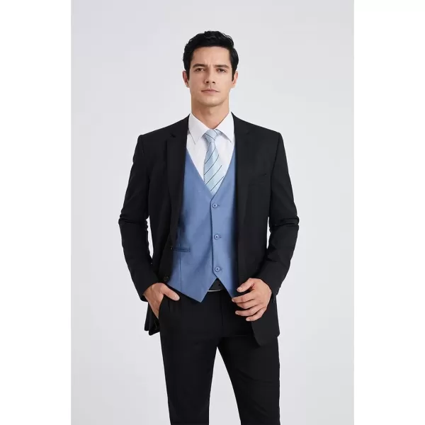 HISDERN Mens Suit Vest Business Casual Dress Waistcoat Vest Solid Color Formal Wedding Vests for Suits or Tuxedo