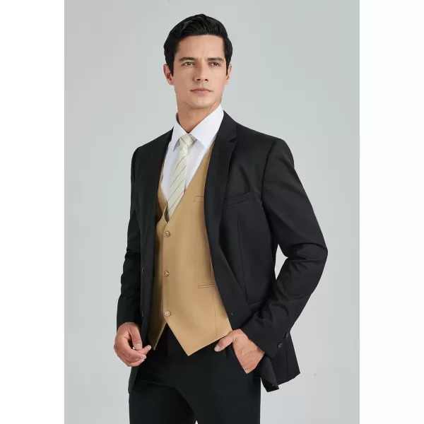 HISDERN Mens Suit Vest Business Casual Dress Waistcoat Vest Solid Color Formal Wedding Vests for Suits or Tuxedo