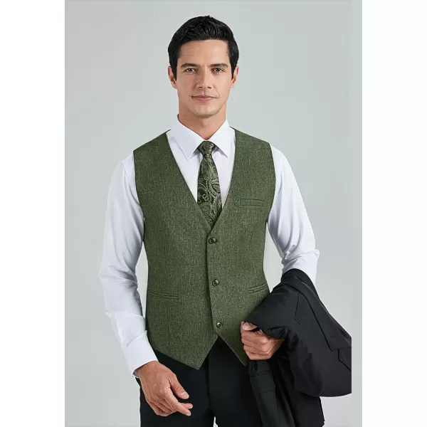 HISDERN Mens Suit Vest Business Casual Dress Waistcoat Vest Solid Color Formal Wedding Vests for Suits or Tuxedo