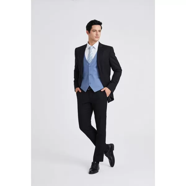 HISDERN Mens Suit Vest Business Casual Dress Waistcoat Vest Solid Color Formal Wedding Vests for Suits or Tuxedo