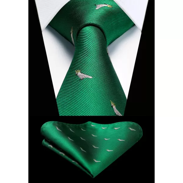 HISDERN Ties for Men Classic Fun Mens Ties Handkerchief Business Animal Tie Necktie Pocket Square Set