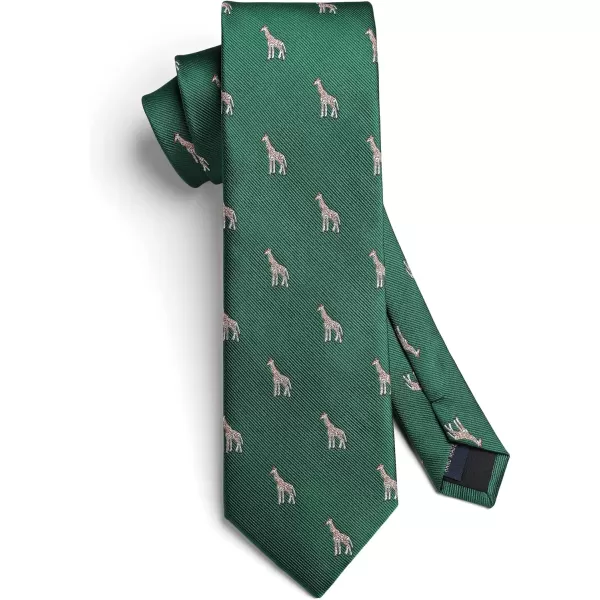 HISDERN Ties for Men Classic Fun Mens Ties Handkerchief Business Animal Tie Necktie Pocket Square Set