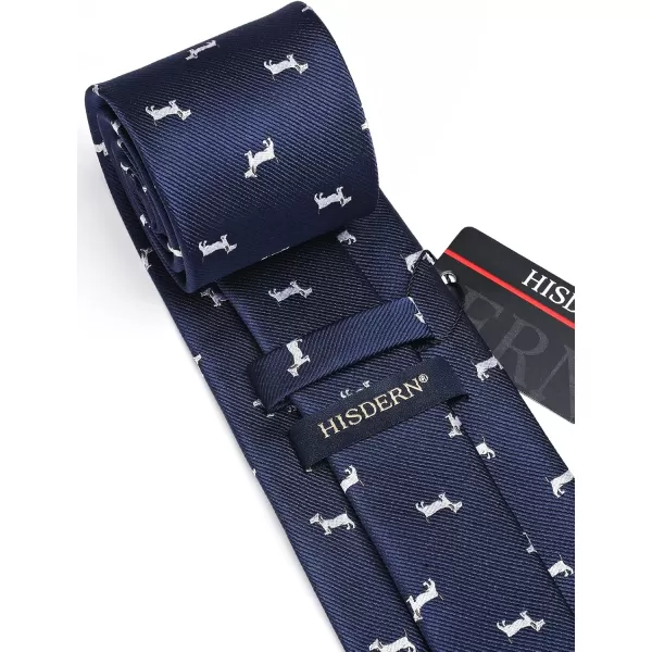 HISDERN Ties for Men Classic Fun Mens Ties Handkerchief Business Animal Tie Necktie Pocket Square Set