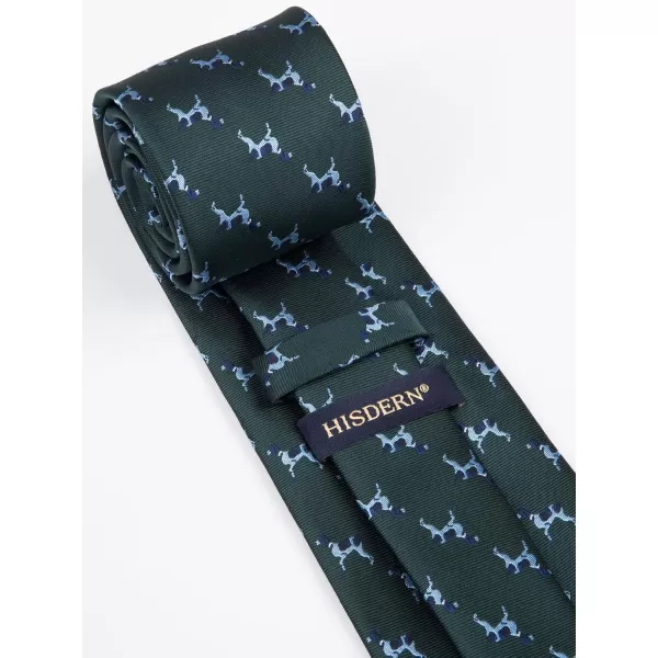HISDERN Ties for Men Classic Fun Mens Ties Handkerchief Business Animal Tie Necktie Pocket Square Set