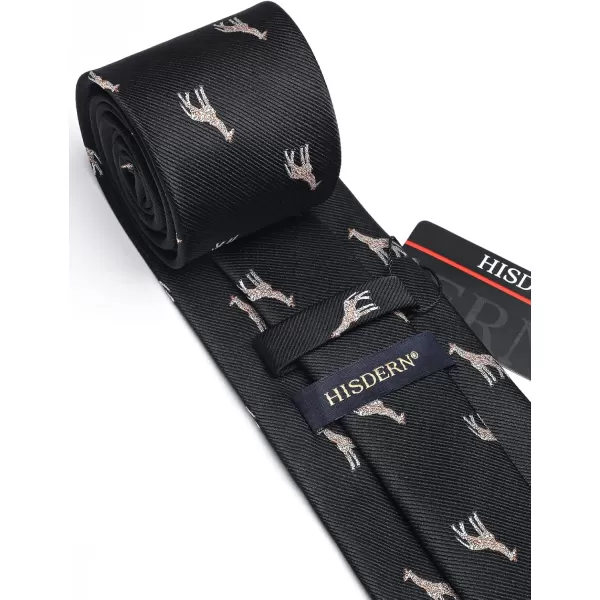HISDERN Ties for Men Classic Fun Mens Ties Handkerchief Business Animal Tie Necktie Pocket Square Set