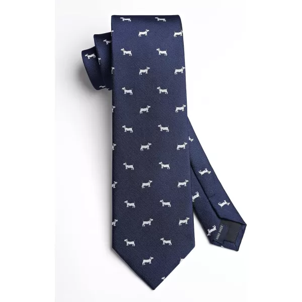 HISDERN Ties for Men Classic Fun Mens Ties Handkerchief Business Animal Tie Necktie Pocket Square Set