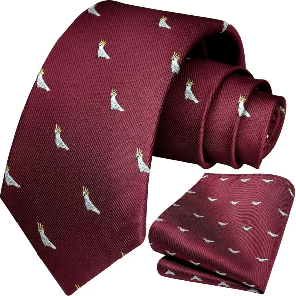 HISDERN Ties for Men Classic Fun Mens Ties Handkerchief Business Animal Tie Necktie Pocket Square Set