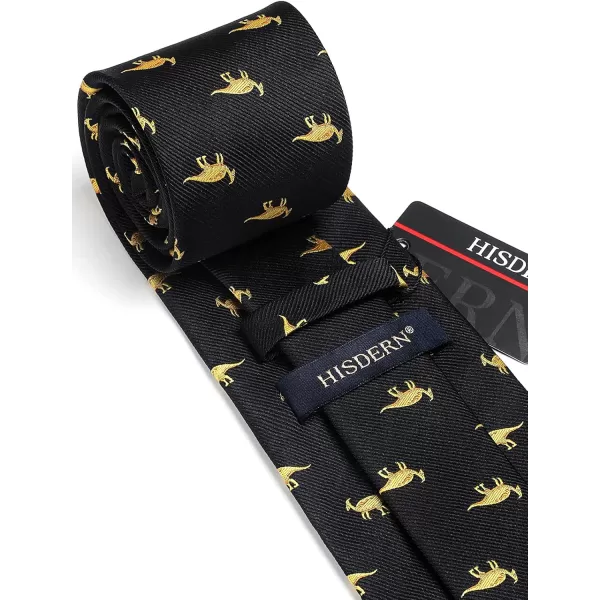 HISDERN Ties for Men Classic Fun Mens Ties Handkerchief Business Animal Tie Necktie Pocket Square Set