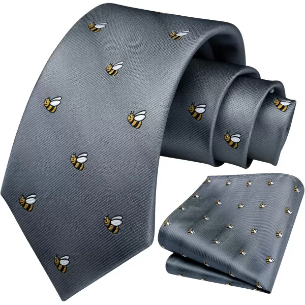 HISDERN Ties for Men Classic Fun Mens Ties Handkerchief Business Animal Tie Necktie Pocket Square Set