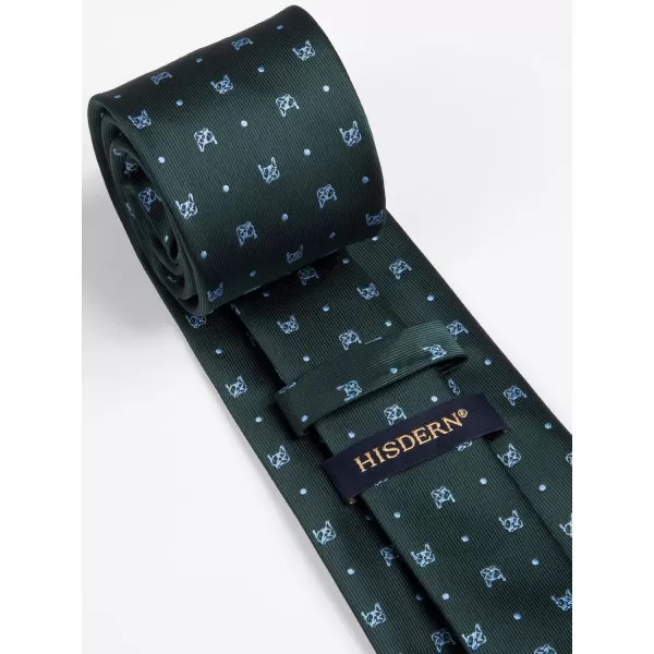 HISDERN Ties for Men Classic Fun Mens Ties Handkerchief Business Animal Tie Necktie Pocket Square Set