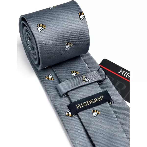 HISDERN Ties for Men Classic Fun Mens Ties Handkerchief Business Animal Tie Necktie Pocket Square Set