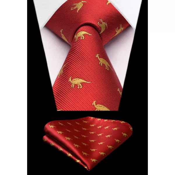 HISDERN Ties for Men Classic Fun Mens Ties Handkerchief Business Animal Tie Necktie Pocket Square Set