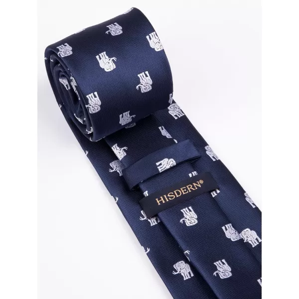 HISDERN Ties for Men Classic Fun Mens Ties Handkerchief Business Animal Tie Necktie Pocket Square Set