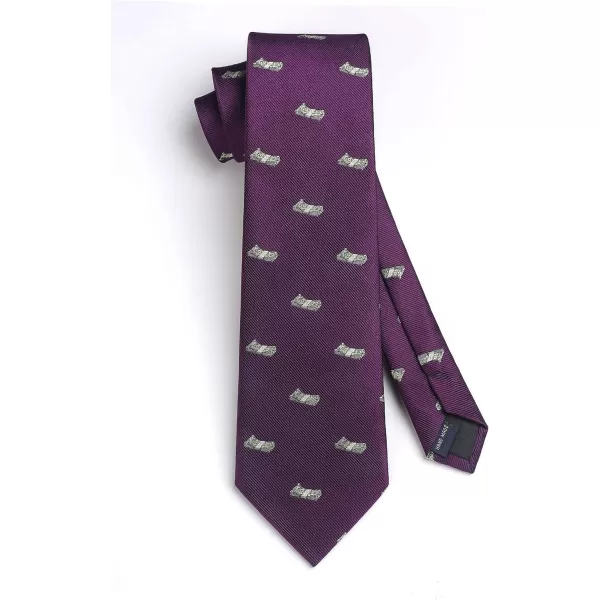 HISDERN Ties for Men Classic Fun Mens Ties Handkerchief Business Animal Tie Necktie Pocket Square Set