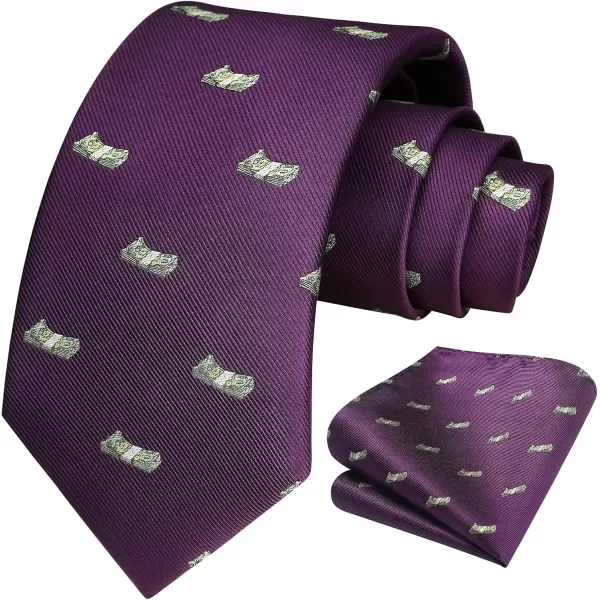 HISDERN Ties for Men Classic Fun Mens Ties Handkerchief Business Animal Tie Necktie Pocket Square Set