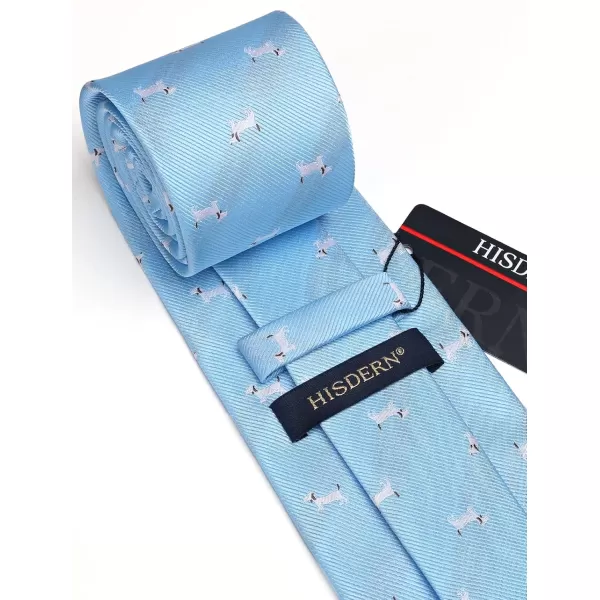 HISDERN Ties for Men Classic Fun Mens Ties Handkerchief Business Animal Tie Necktie Pocket Square Set